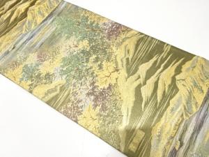 引箔　日本百景　摩周湖模様織り出し　袋帯